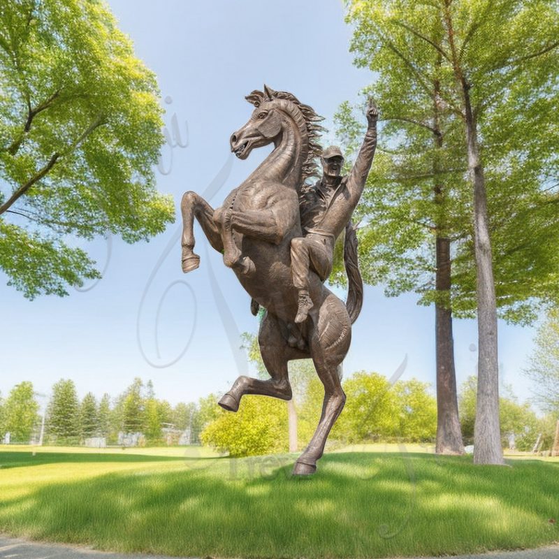 Large Outdoor Park Bronze Prancing Horse Statue for Sale (3)