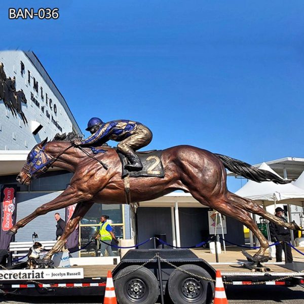 Life Size Secretariat Bronze Racing Horse Statue Replica for Sale